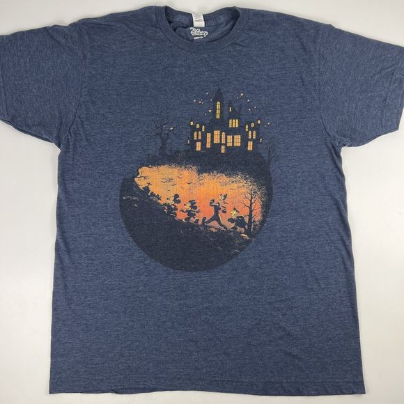 Disney Other - Disney T Shirt Sz‎ L Spooky Haunted House Mickey Minnie Goofy Donald Halloween
